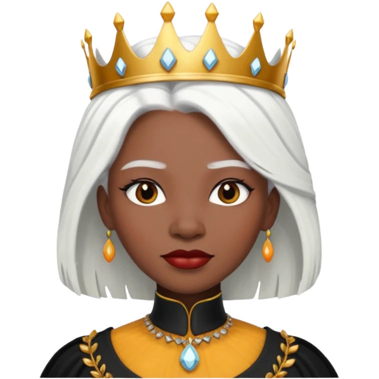 black queen with white hair emoji