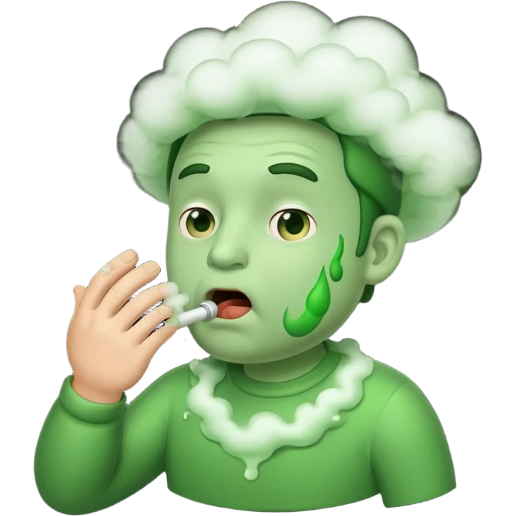burping man with green smoke emoji