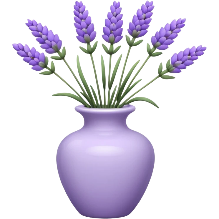 A small white vase holding one lavender flower. emoji