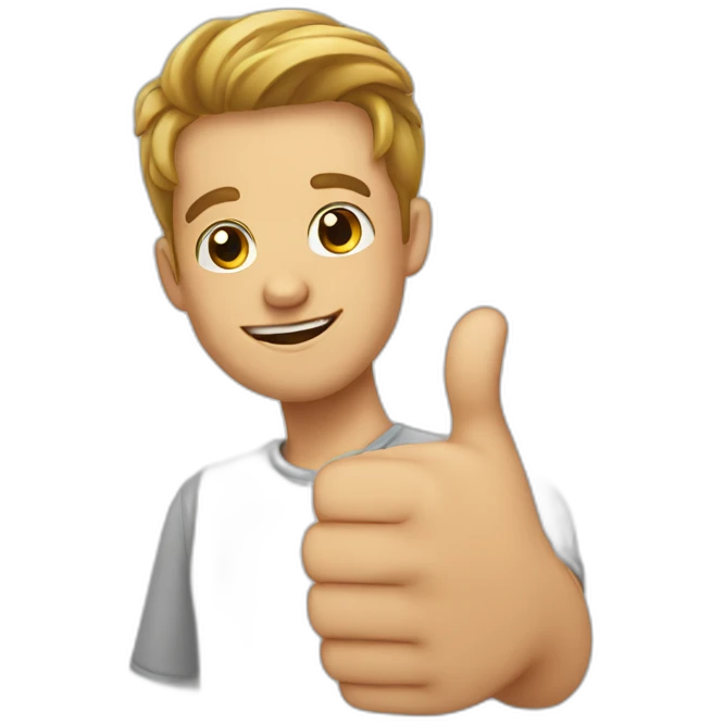 cute guy with thumbs up emoji