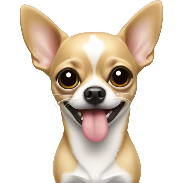 Chihuahua with white tube in mouth emoji