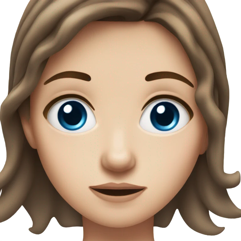 white girl with brown hair and blue eyes looking sassy emoji