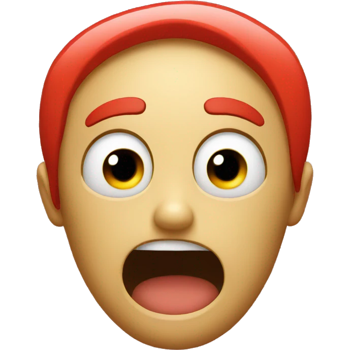 Red emoji crying and scream emoji