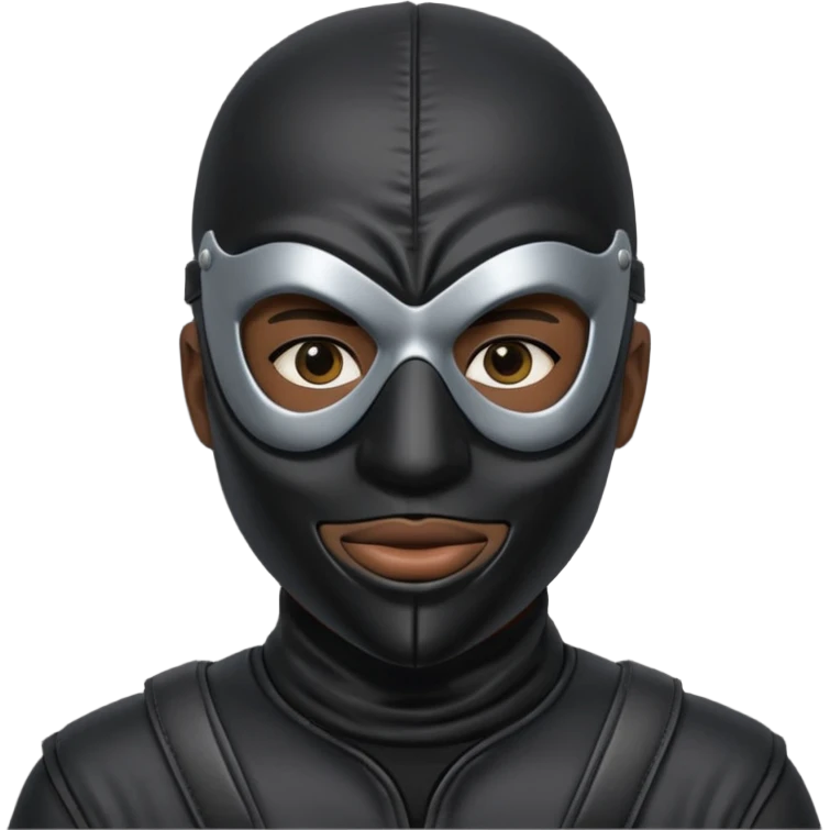 bdsm slave black leather fullhead mask  emoji