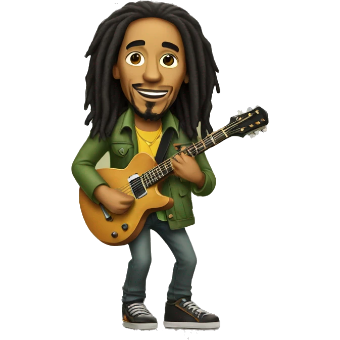 Bob marley with guitar emoji