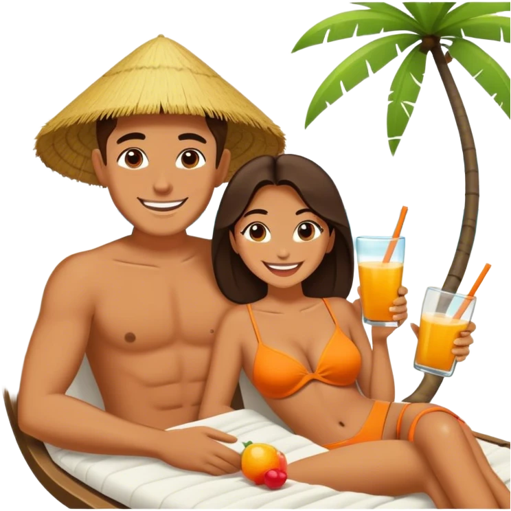 пара кайфует на бали emoji