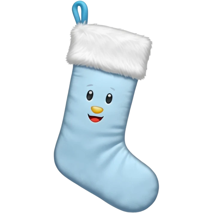 Christmas stocking with light blue details emoji