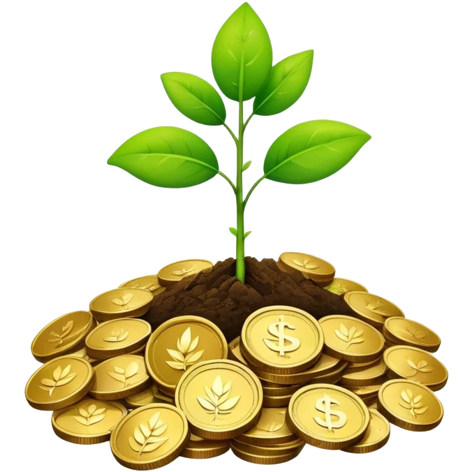 a seedling with coins emoji
