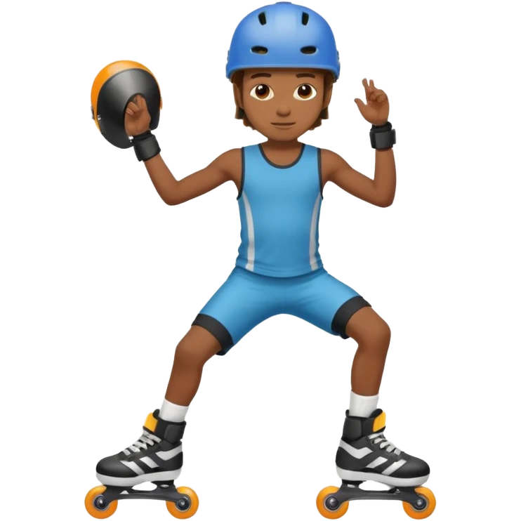Roller blader black boy emoji