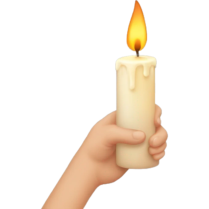 hand holding candle emoji