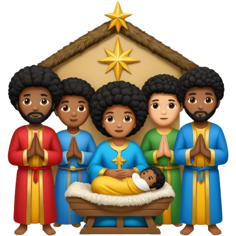 Afro nativity emoji