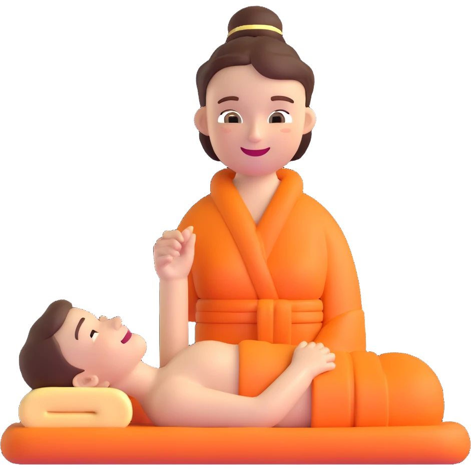 relaxing spa wellness treatment with happy face emoji