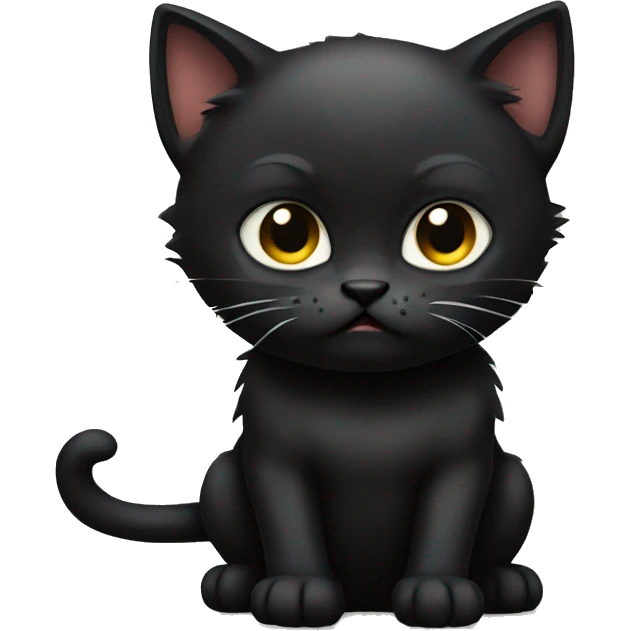 Angry black kitten  emoji