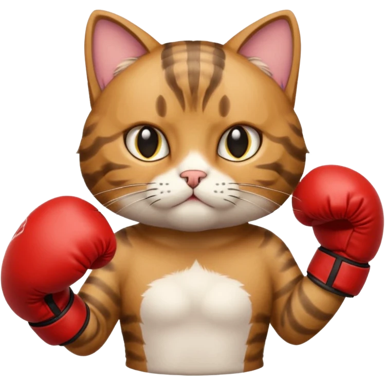 Cat with boxing gloves emoji
