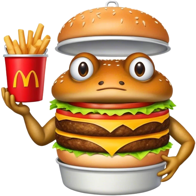 bufo offering a bucket of mcd burger emoji