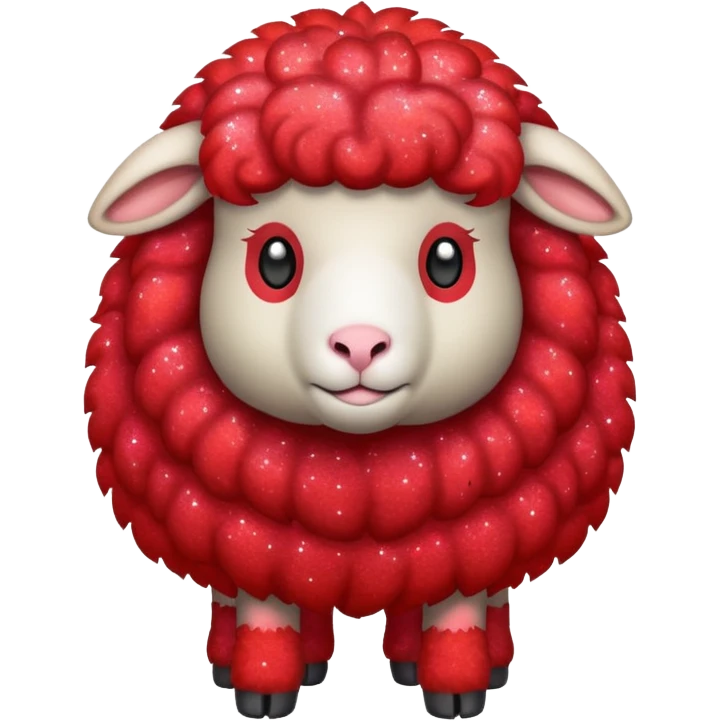 red glitter sheep emoji