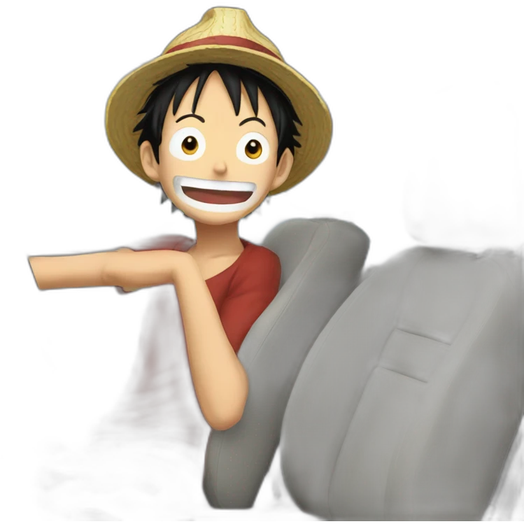 Luffy in a car emoji