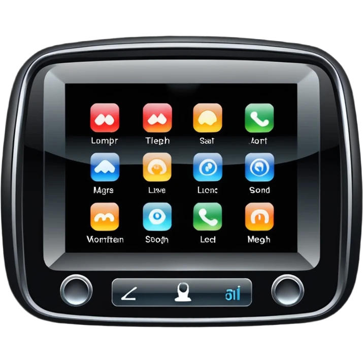 car audio, a car touchscreen display emoji