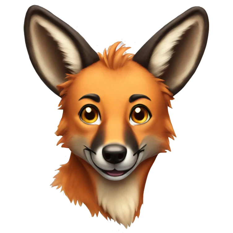 Maned wolf happy emoji