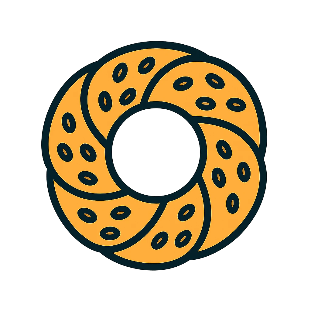 a simit, the Turkish sesame bagel, minimal flat icon style emoji