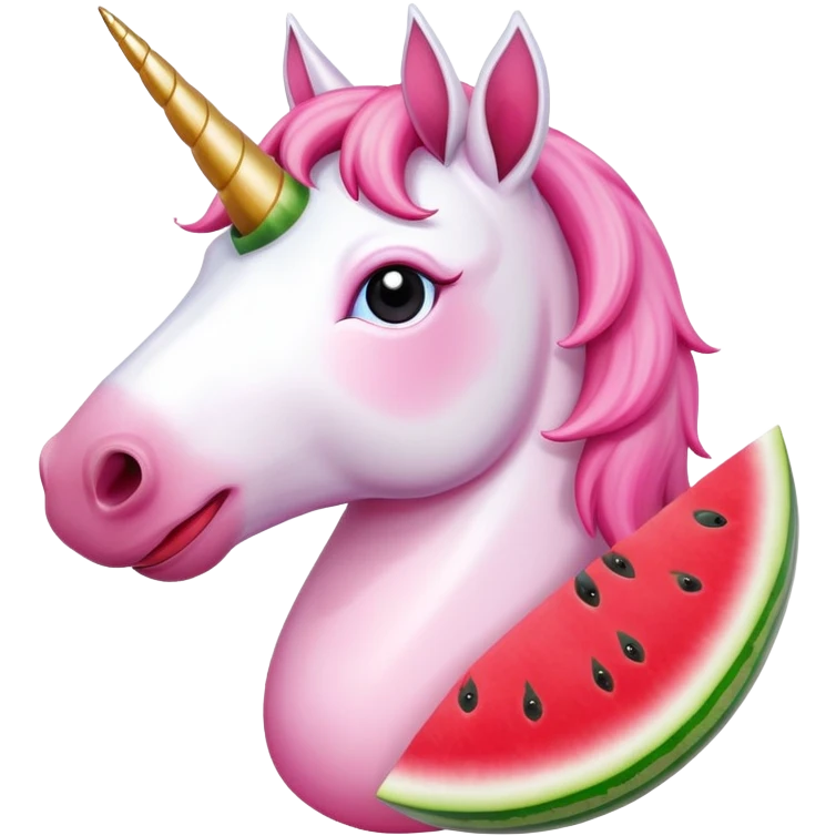 unicorn with watermelon emoji