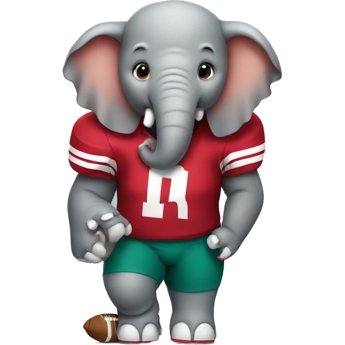 elephant wearing crimson football jersey  emoji