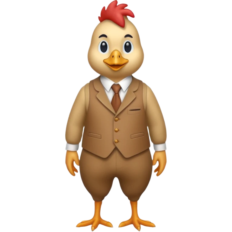 Chicken wearing slacks emoji