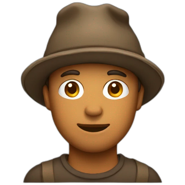 Man wearing a bear hat emoji