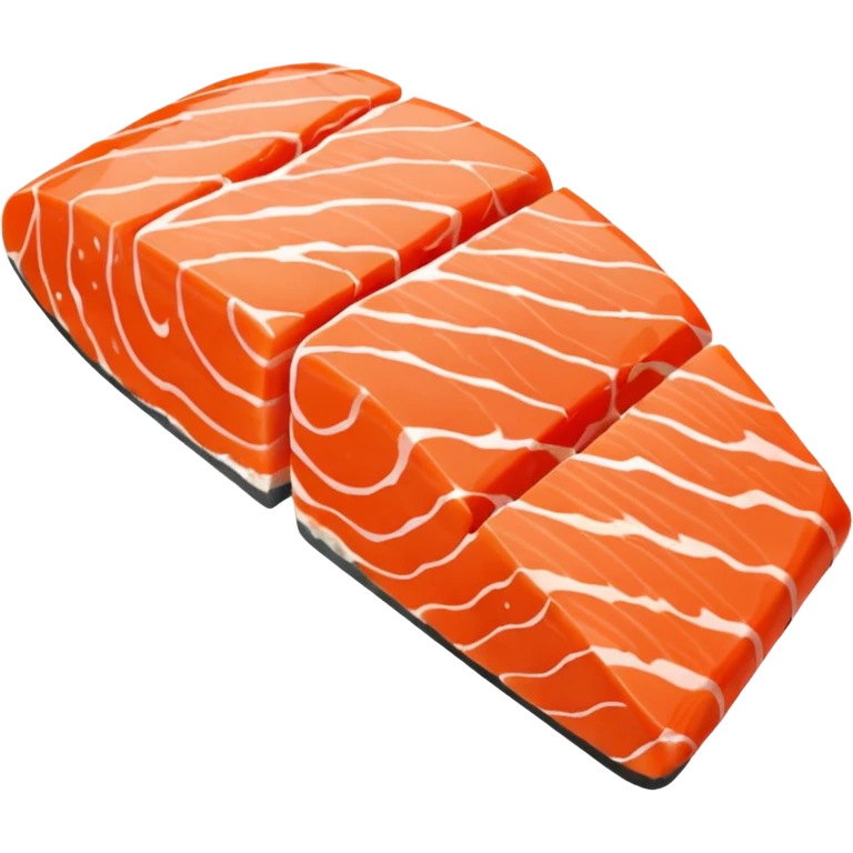 create a  half cut Slice of Salmon

Camera angle: slightly elevated top-down view with a gentle bird’s-eye perspective (about 15–20°), identical perspective and scaled do not add anything  on plate only the slice of salmon  emoji