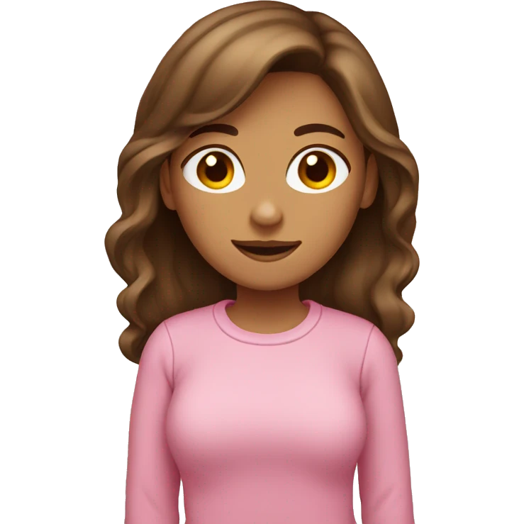 tan girl with brown hair and pink sweater  emoji