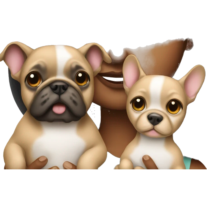 Woman with frenchie emoji