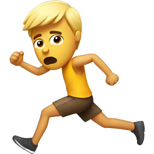 the man is sweating, drops of weat are running down him emoji