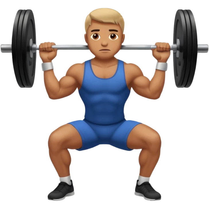 man doing barbell squat emoji