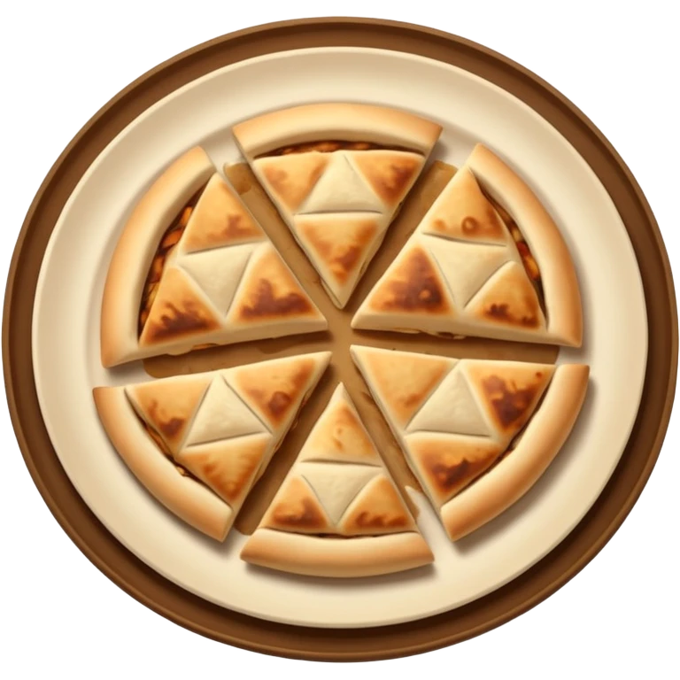 naan bread cut in triangles on a plate emoji
