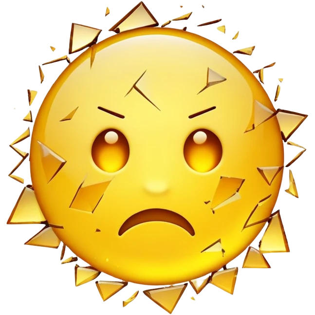 yellow circle emoji disintegrates emoji