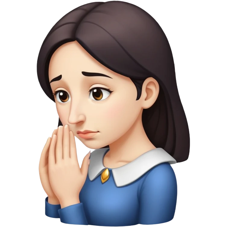 woman bowing on a giant nose emoji