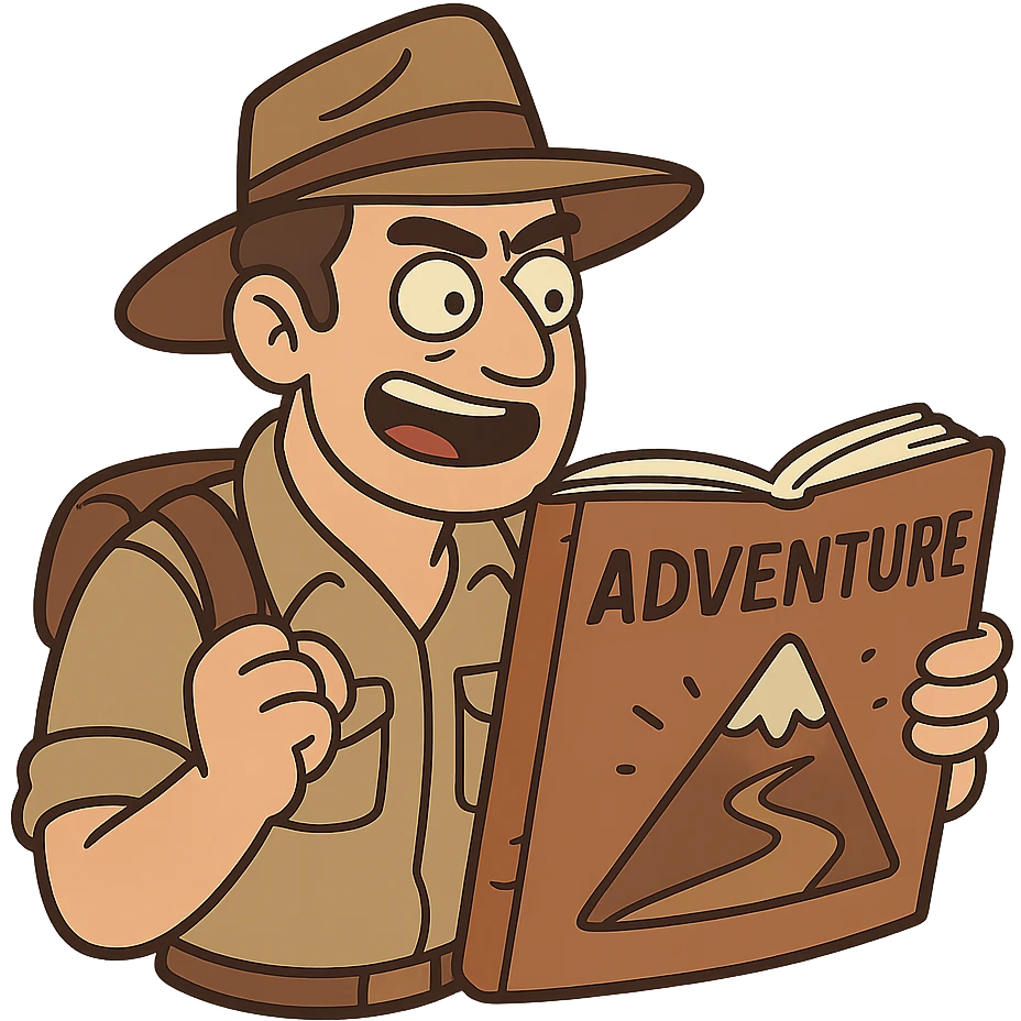icon representing adventure book genre emoji