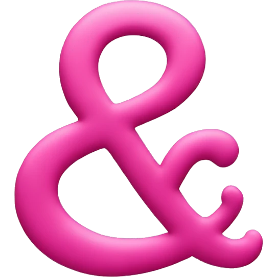 Pink ampersand with swirls emoji