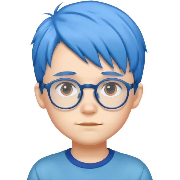blue haired kid with glasses emoji