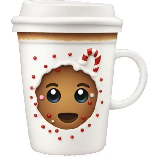 Christmas coffee cup with white cream and red sprinkles  emoji