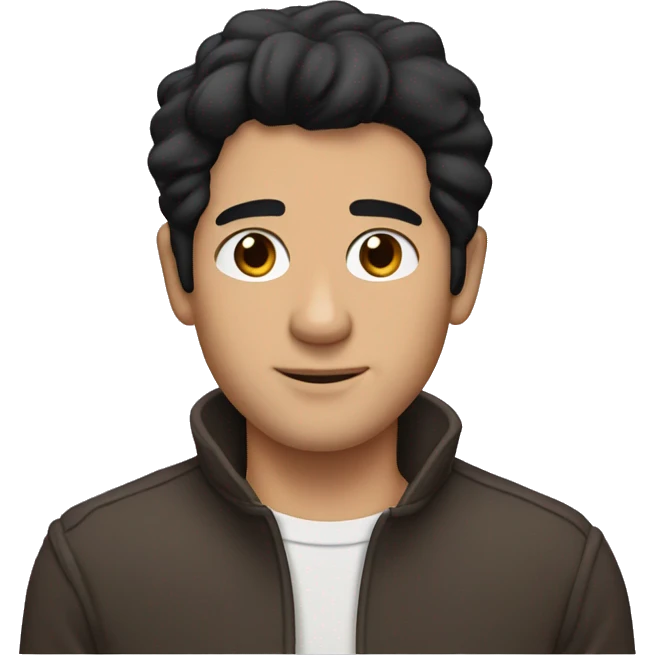 Man with black hair and brown eyes looking like joey from the tv series friends emoji