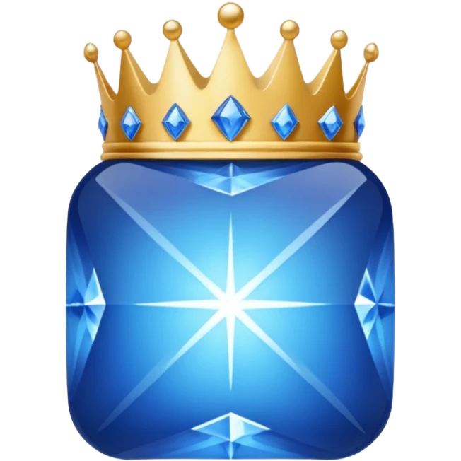 Sapphire with a crown in the sky emoji