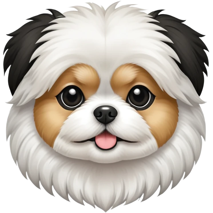 Pomeranian Shih Tzu mix with black and white fur emoji