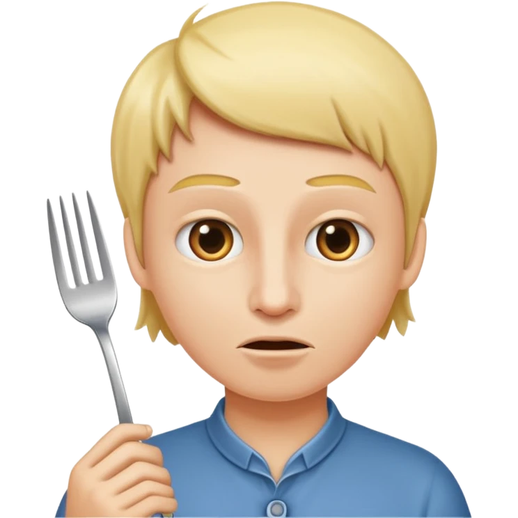 long fork being shoved in nostril emoji
