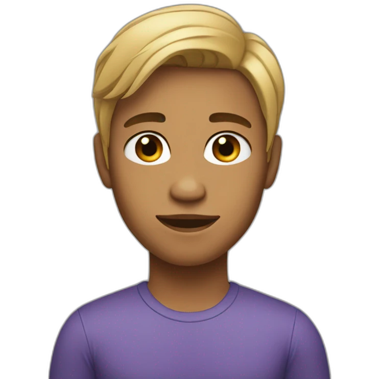 A young adult with tan skin, and a partly black and partly blond hair. emoji