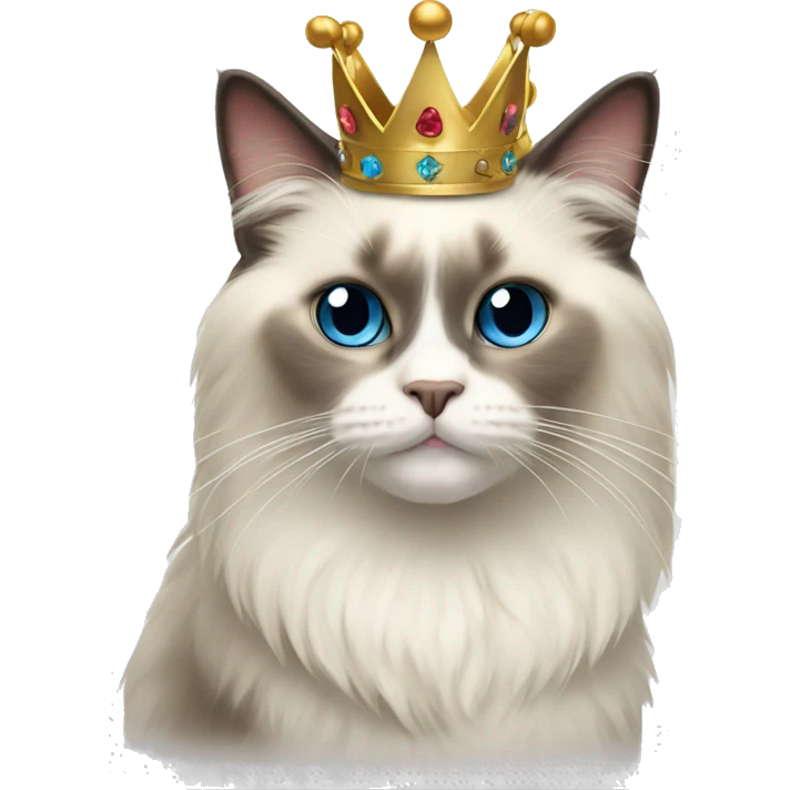 Ragdoll cat with crown emoji