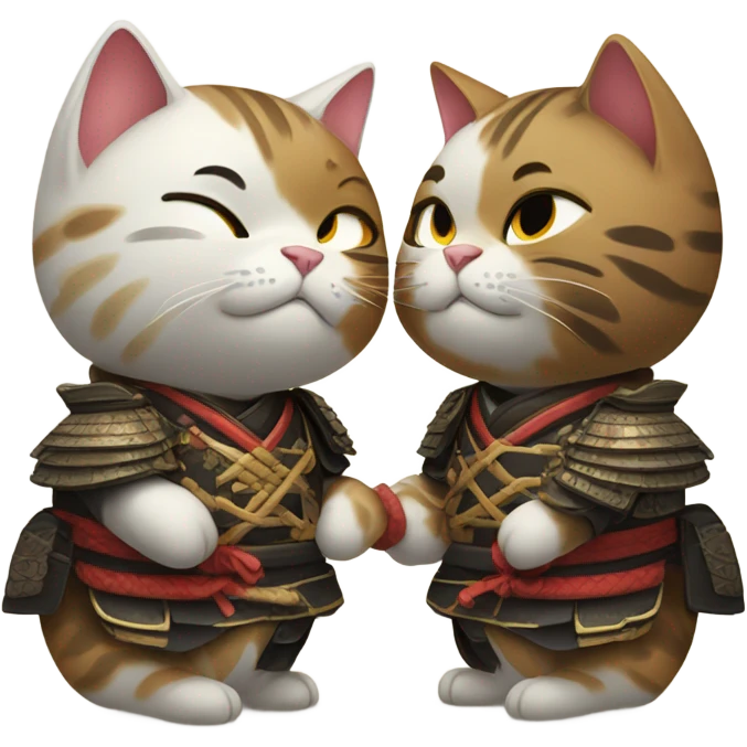 Samurai cat kissing emoji