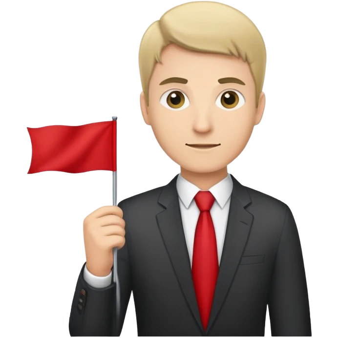 tie man red flag emoji