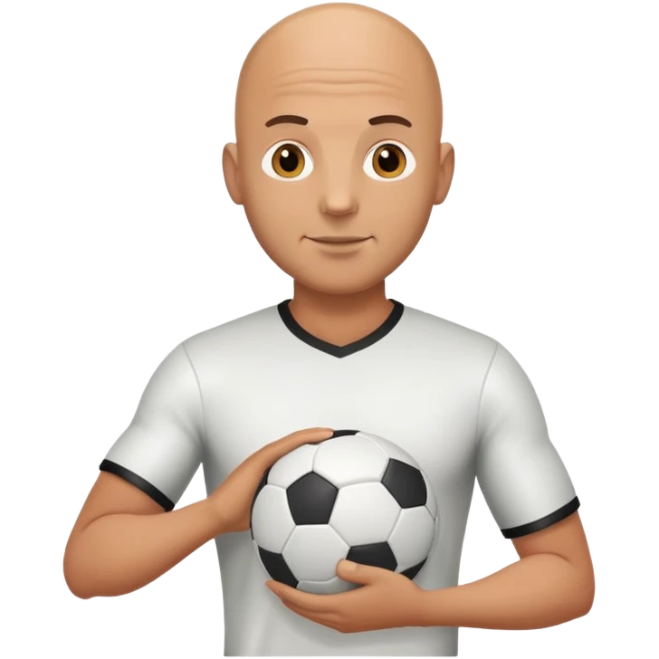 bald guy with football emoji