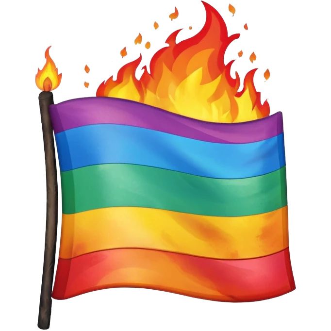 destroyed by fire lgbt flag  emoji
